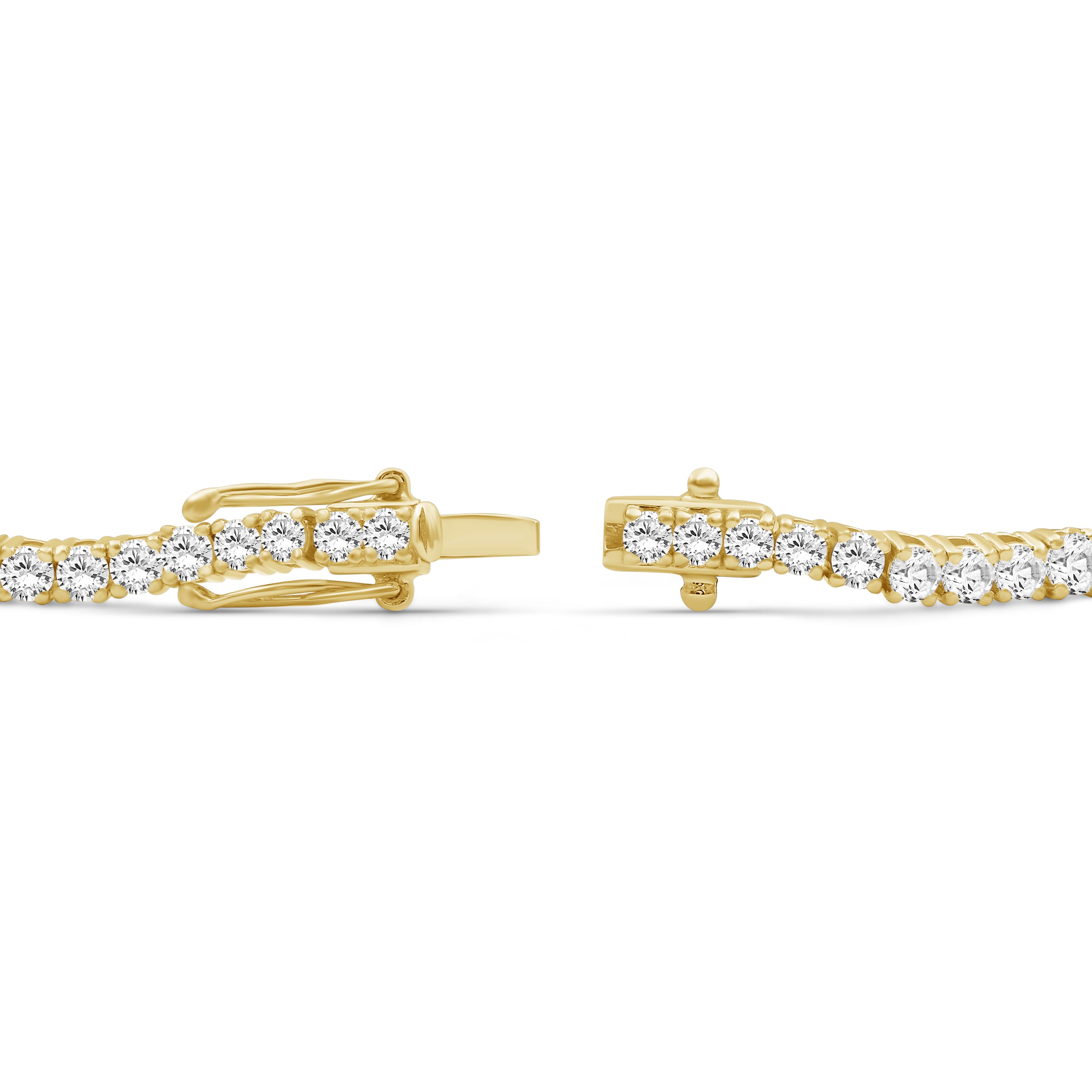 Venturant Lab Grown Diamond (F/VS+) 7.00 carat Round cut Sterling Silver Tennis Bracelet - Sterling Silver | Gold over Silver