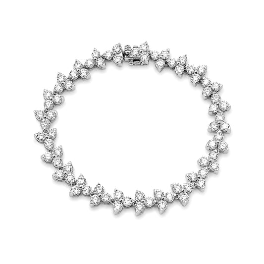 10.00 Carat T.W. Lab Grown Diamond Sterling Silver Bracelet
