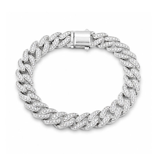 Venturant Lab Grown Diamond (F/VS+) 5.00 carat Round cut Sterling Silver Link Bracelet - Sterling Silver | Gold over Silver