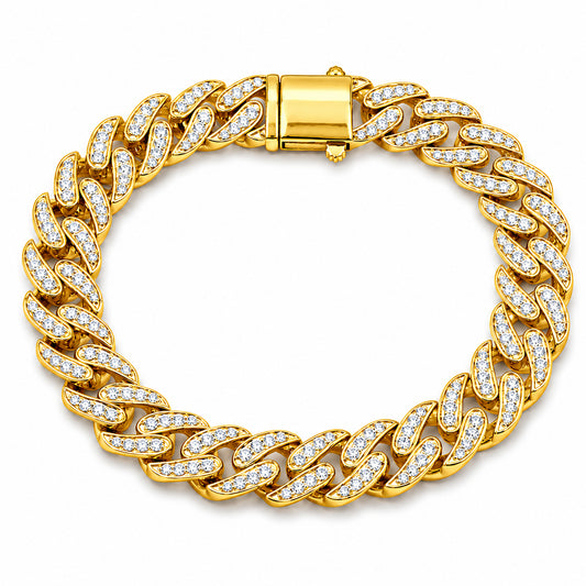 Venturant Lab Grown Diamond (F/VS+) 5.00 carat Round cut Sterling Silver Link Bracelet - Sterling Silver | Gold over Silver