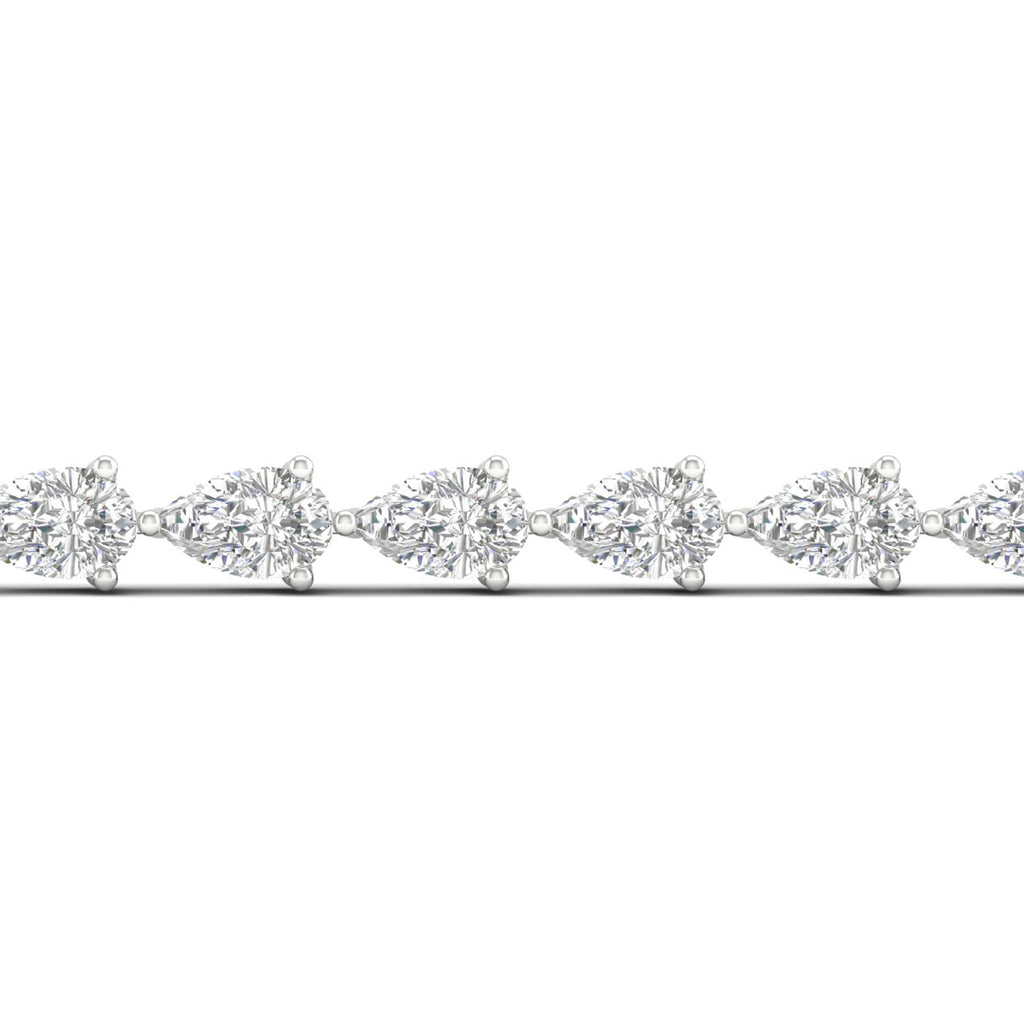 Venturant 5.00 - 12.00 Carat Carat T.W. Pear-cut Lab Grown Diamond (F/VS+) 14K Gold Bracelet - Assorted Colors & Carat