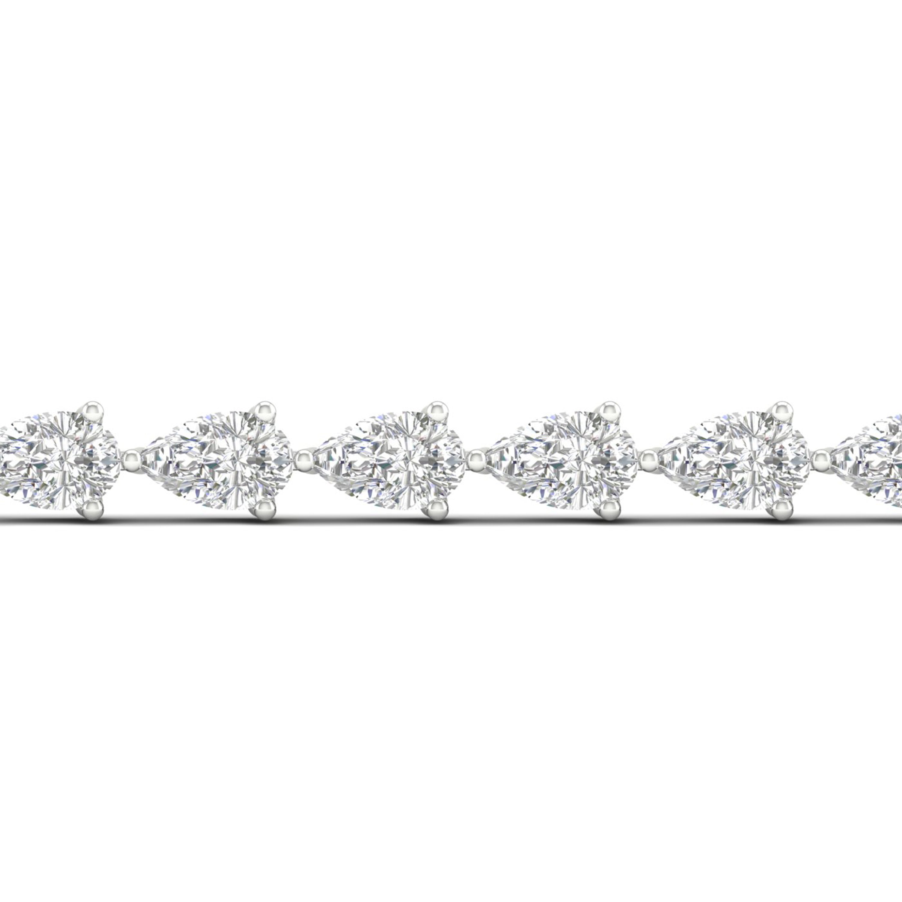 Venturant 5.00 - 12.00 Carat Carat T.W. Pear-cut Lab Grown Diamond (F/VS+) 14K Gold Bracelet - Assorted Colors & Carat