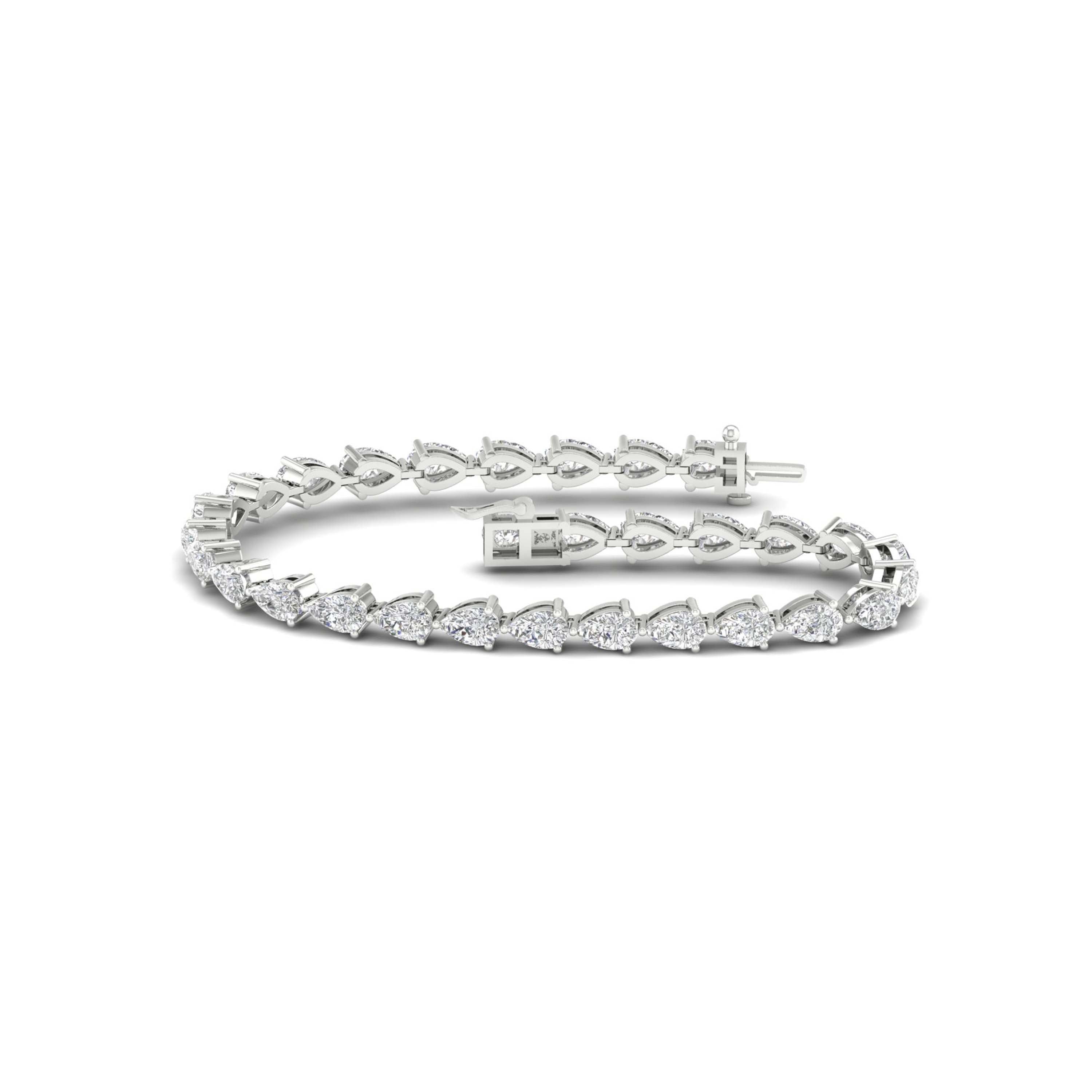 Venturant 5.00 - 12.00 Carat Carat T.W. Pear-cut Lab Grown Diamond (F/VS+) 14K Gold Bracelet - Assorted Colors & Carat