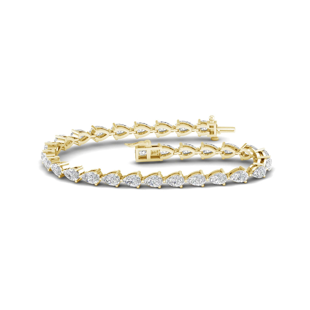 Venturant 5.00 - 12.00 Carat Carat T.W. Pear-cut Lab Grown Diamond (F/VS+) 14K Gold Bracelet - Assorted Colors & Carat
