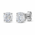 Venturant 3.00-6.00 Carat T.W. Round-cut Lab Grown Diamond (F/VS+) 14K Gold Stud Earrings with Double Notch Post & Pushback