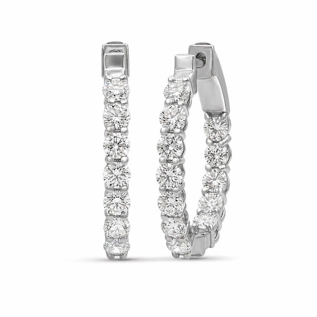 Venturant 1.00 - 3.00 Carat T.W. Round-cut Lab Grown Diamond (F/VS+) 14K Gold Hoop Earrings