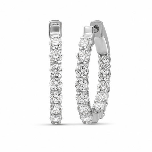 Venturant 1.00 - 3.00 Carat T.W. Round-cut Lab Grown Diamond (F/VS+) 14K Gold Hoop Earrings