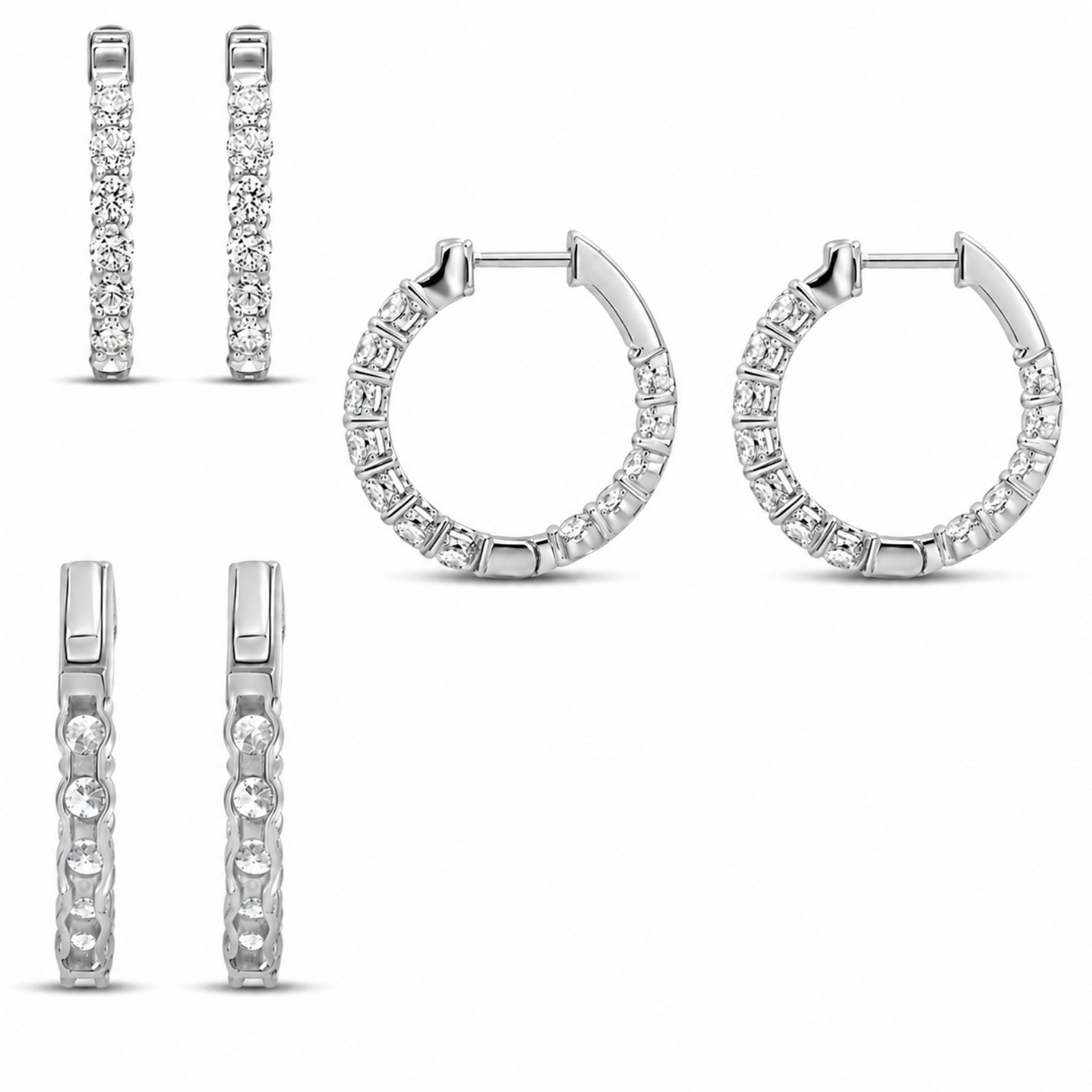 Venturant 1.00 - 3.00 Carat T.W. Round-cut Lab Grown Diamond (F/VS+) 14K Gold Hoop Earrings
