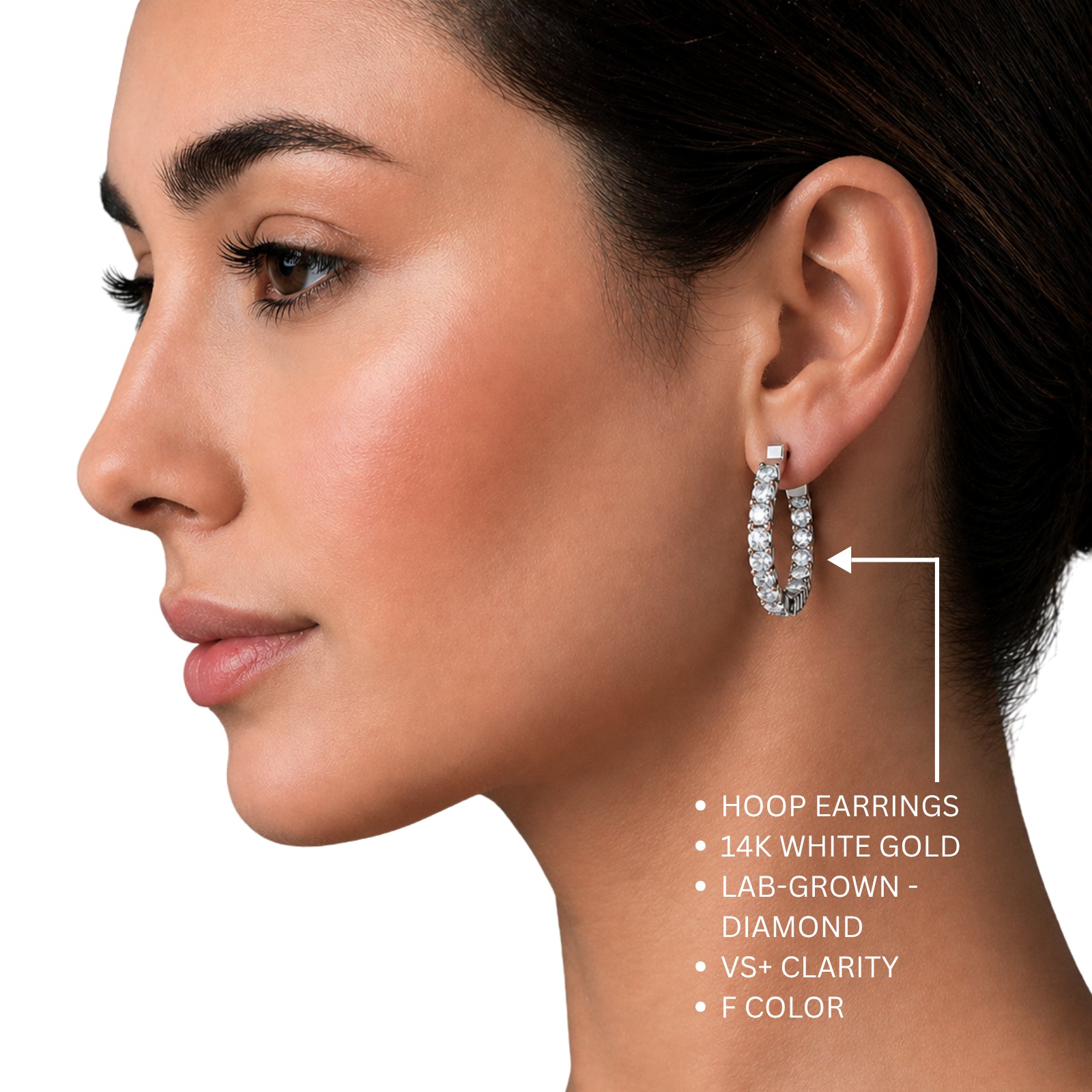Venturant 1.00 - 3.00 Carat T.W. Round-cut Lab Grown Diamond (F/VS+) 14K Gold Hoop Earrings
