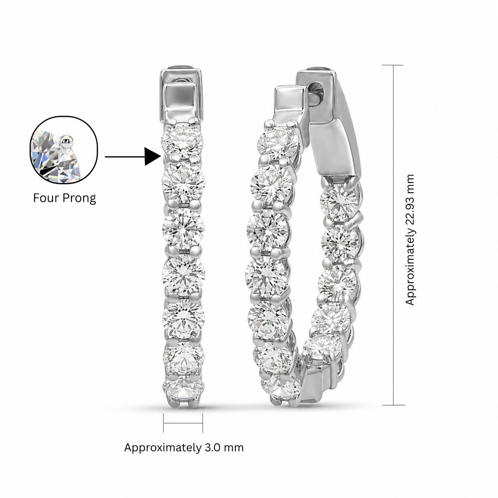 Venturant 1.00 - 3.00 Carat T.W. Round-cut Lab Grown Diamond (F/VS+) 14K Gold Hoop Earrings
