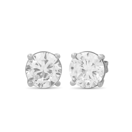 Venturant 7.00 - 12.00 Carat T.W. Round-cut Lab Grown Diamond (F/VS+) Stud Earrings with Double Notch Post & Screwback