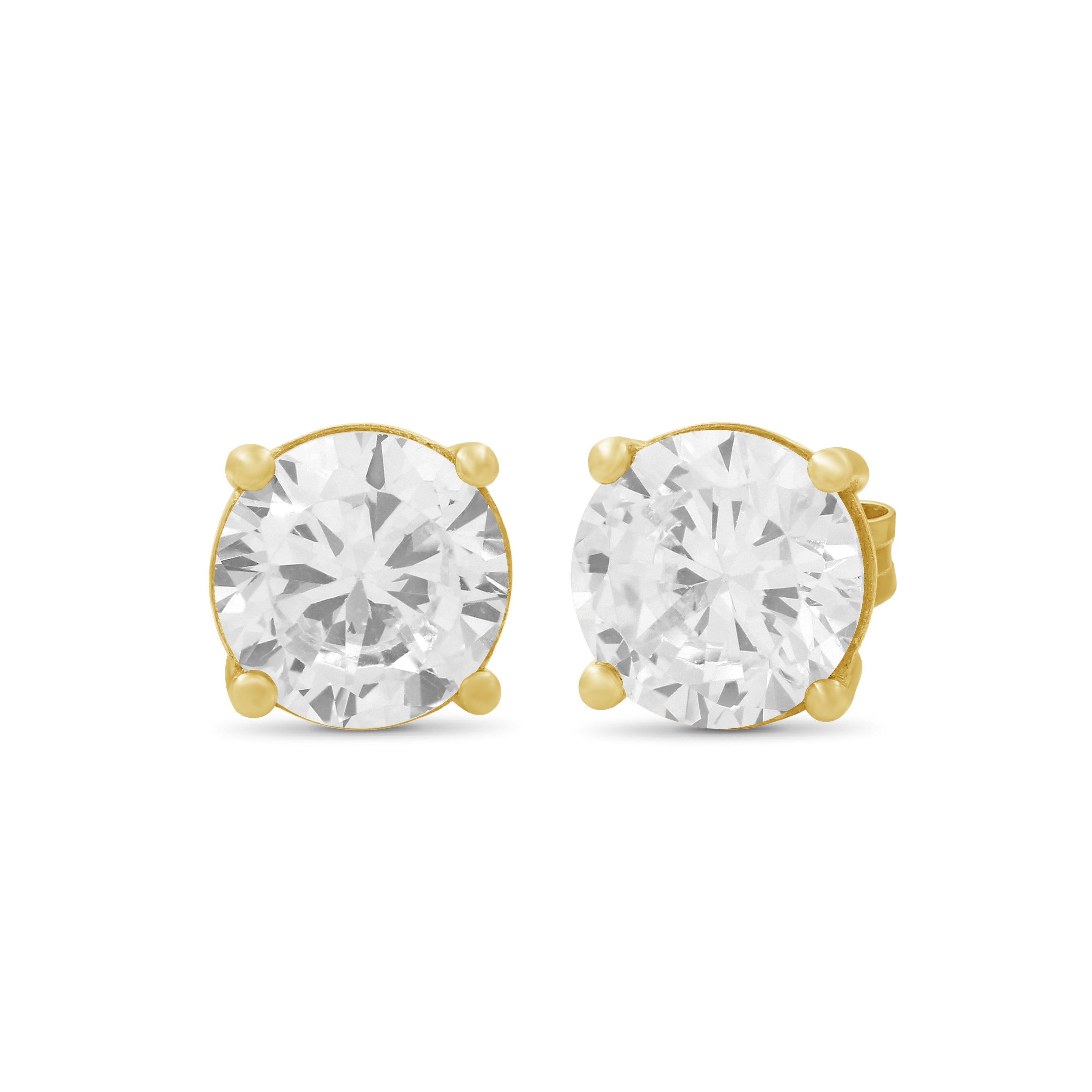 Venturant 7.00 - 12.00 Carat T.W. Round-cut Lab Grown Diamond (F/VS+) Stud Earrings with Double Notch Post & Screwback