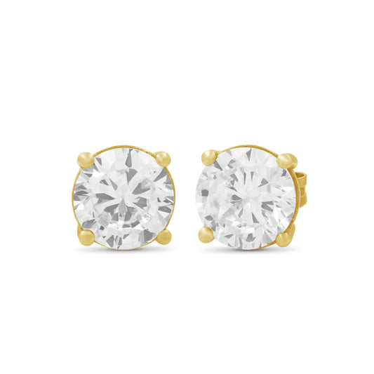 Venturant 7.00 - 12.00 Carat T.W. Round-cut Lab Grown Diamond (F/VS+) Stud Earrings with Double Notch Post & Screwback