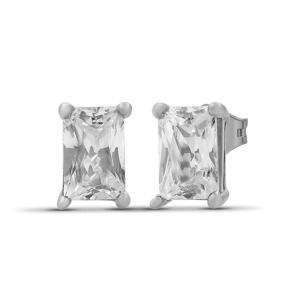 Venturant 1.00 - 3.00 Carat T.W. Emerald-cut Lab Grown Diamond (F/VS+) Stud Earrings with Double Notch Post & Pushback