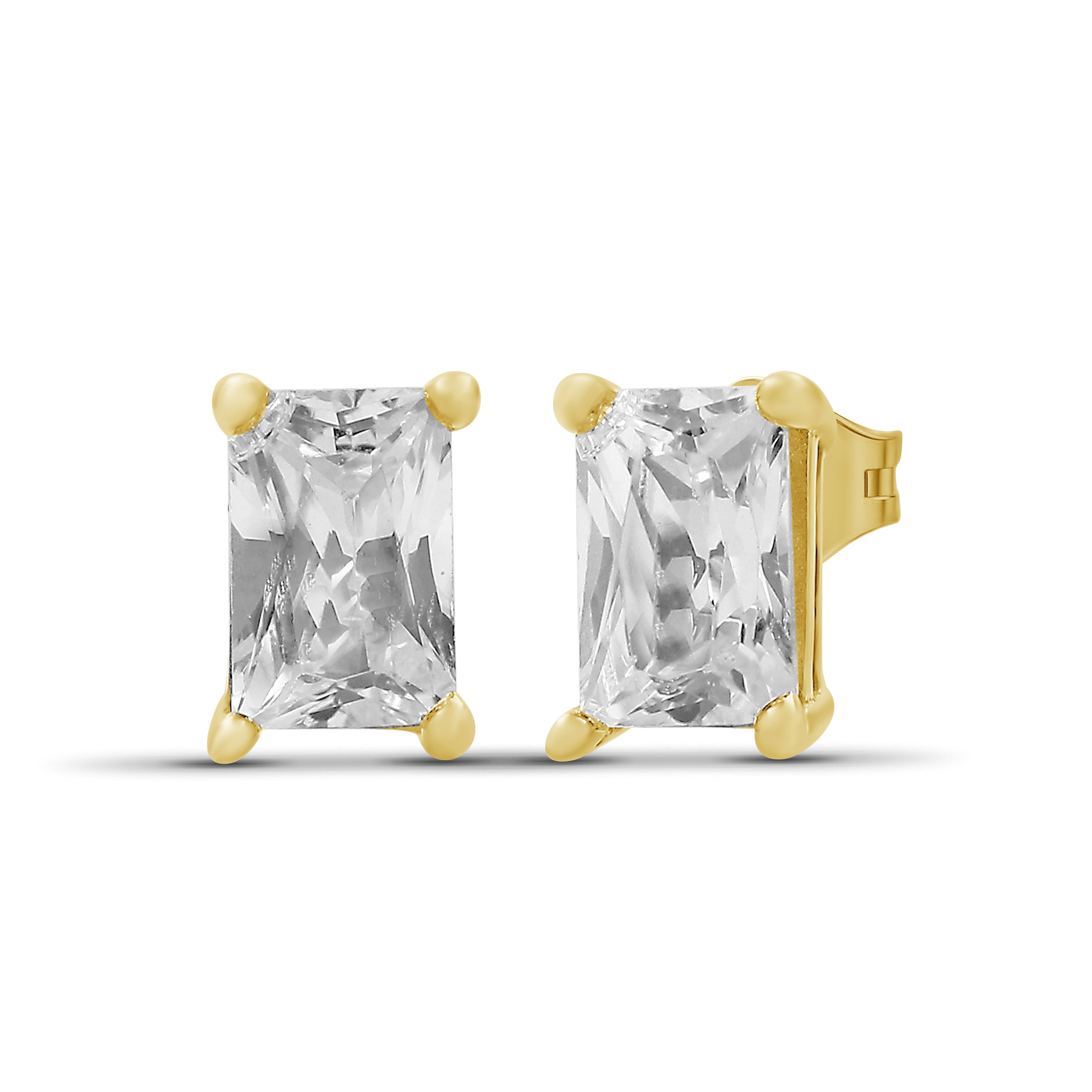 Venturant 1.00 - 3.00 Carat T.W. Emerald-cut Lab Grown Diamond (F/VS+) Stud Earrings with Double Notch Post & Pushback