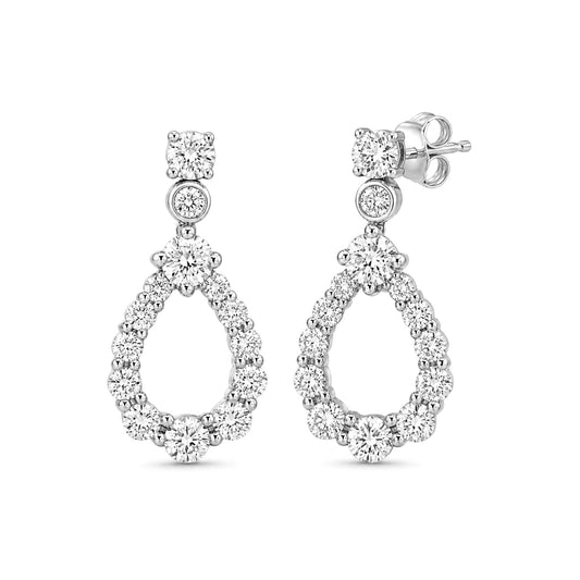 Venturant Lab-Grown Diamond Earrings for Women | Sterling Silver | Round Cut | Prong, Push Back | F Color, VS+ Clarity | 2.00 Total Carat Weight | Anniversary, Wedding, Birthday Gift