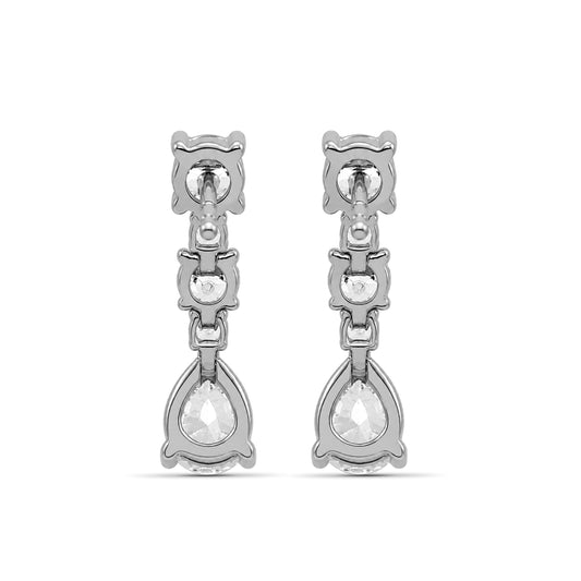Venturant Lab Grown Diamond (F/VS+) 1.00 carat Round cut Sterling Silver Drop Earrings - Sterling Silver