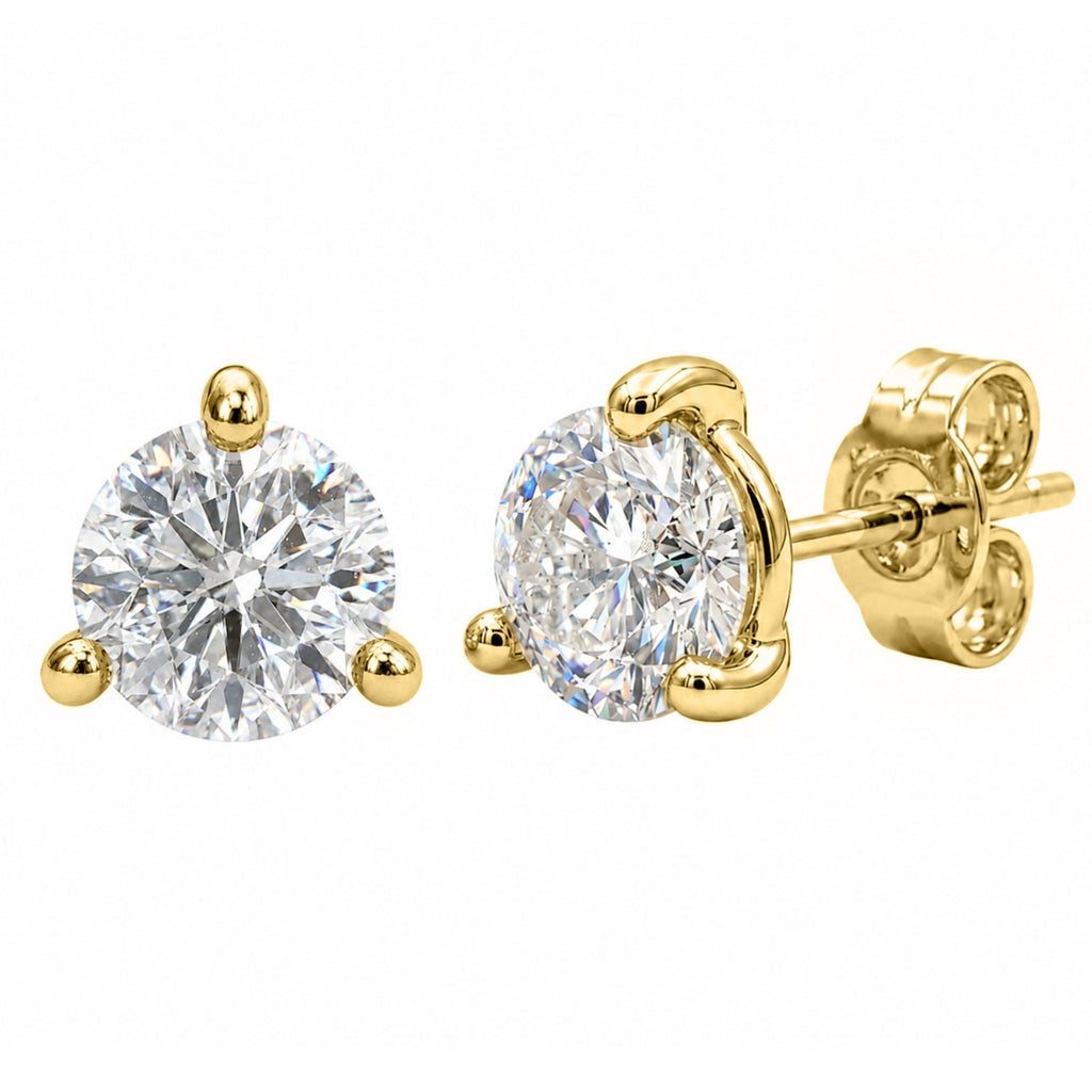Venturant Lab Grown Diamond (F/VS+) 3/8 carat Round cut Gold over Silver Stud Earrings
