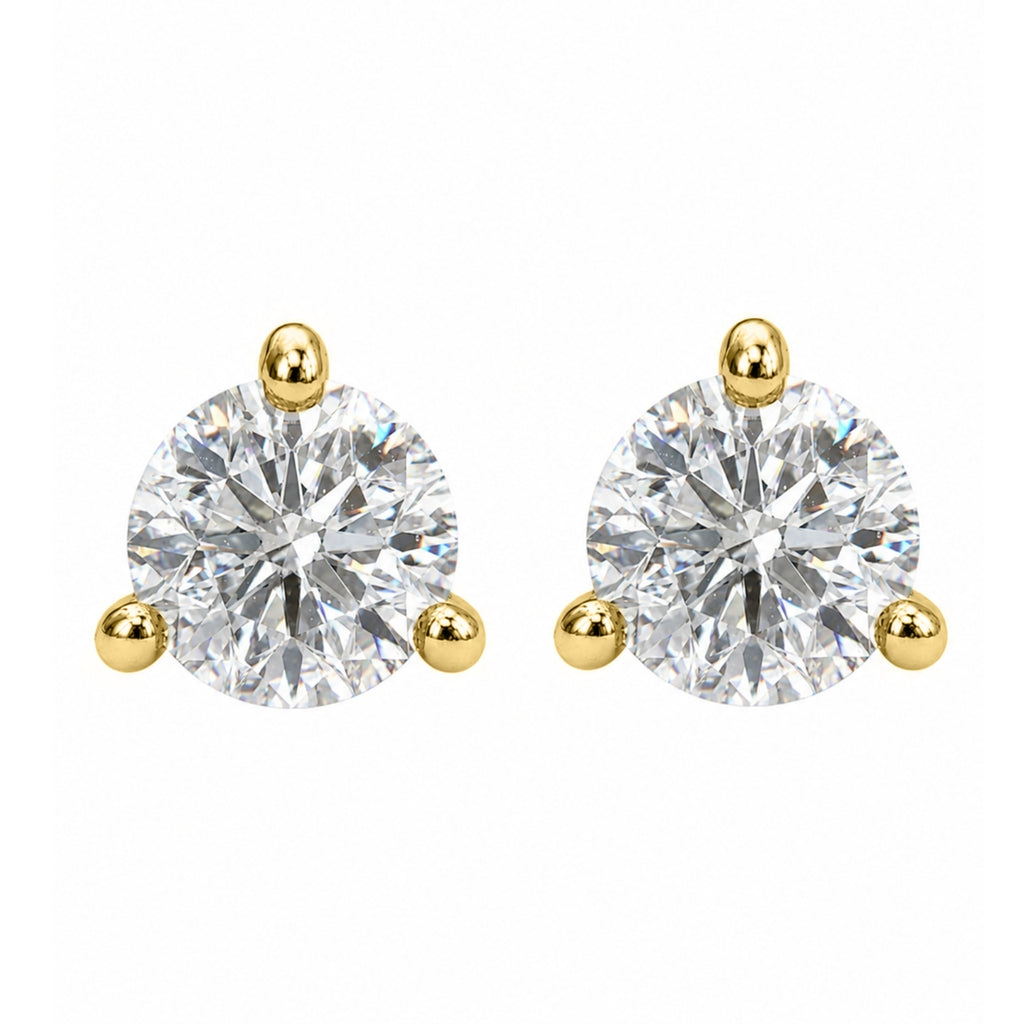 Venturant Lab Grown Diamond (F/VS+) 3/8 carat Round cut Gold over Silver Stud Earrings
