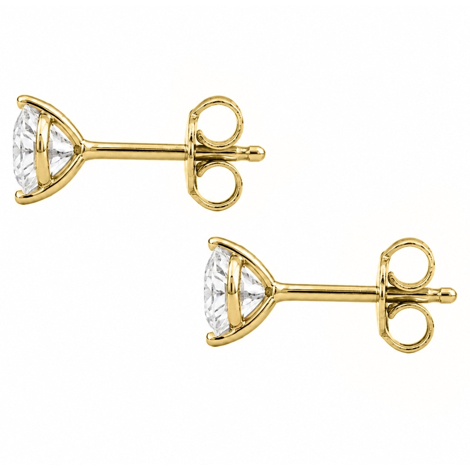 Venturant Lab Grown Diamond (F/VS+) 3/8 carat Round cut Gold over Silver Stud Earrings