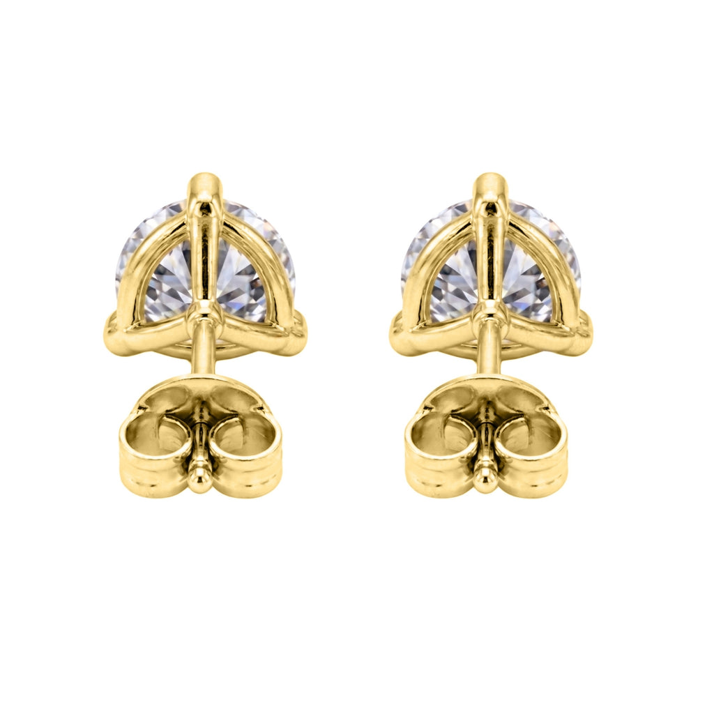 Venturant Lab Grown Diamond (F/VS+) 3/8 carat Round cut Gold over Silver Stud Earrings