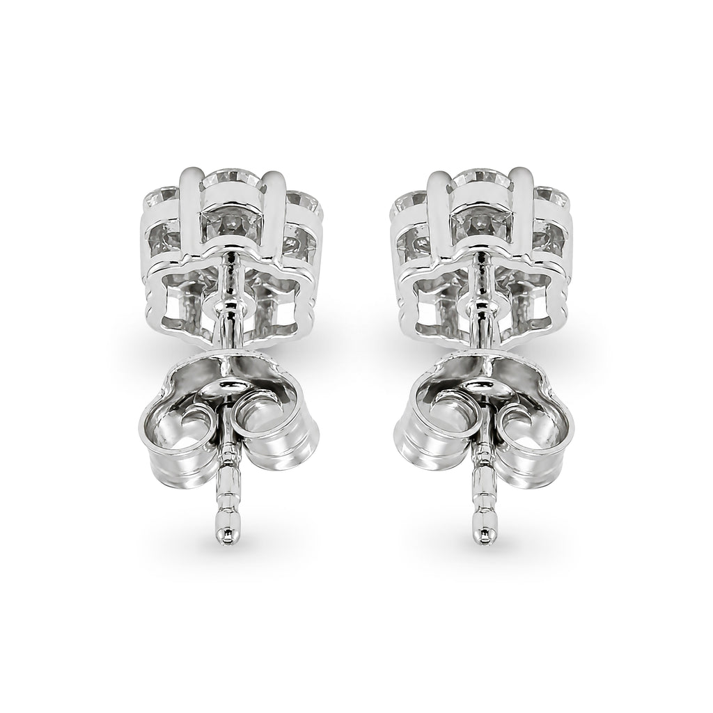 Venturant Lab Grown Diamond (F/VS+) 1.00 carat Round cut Sterling Silver Stud Earrings - Sterling Silver | Gold over Silver