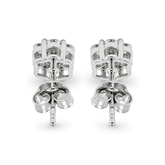 Venturant Lab Grown Diamond (F/VS+) 1.00 carat Round cut Sterling Silver Stud Earrings - Sterling Silver | Gold over Silver