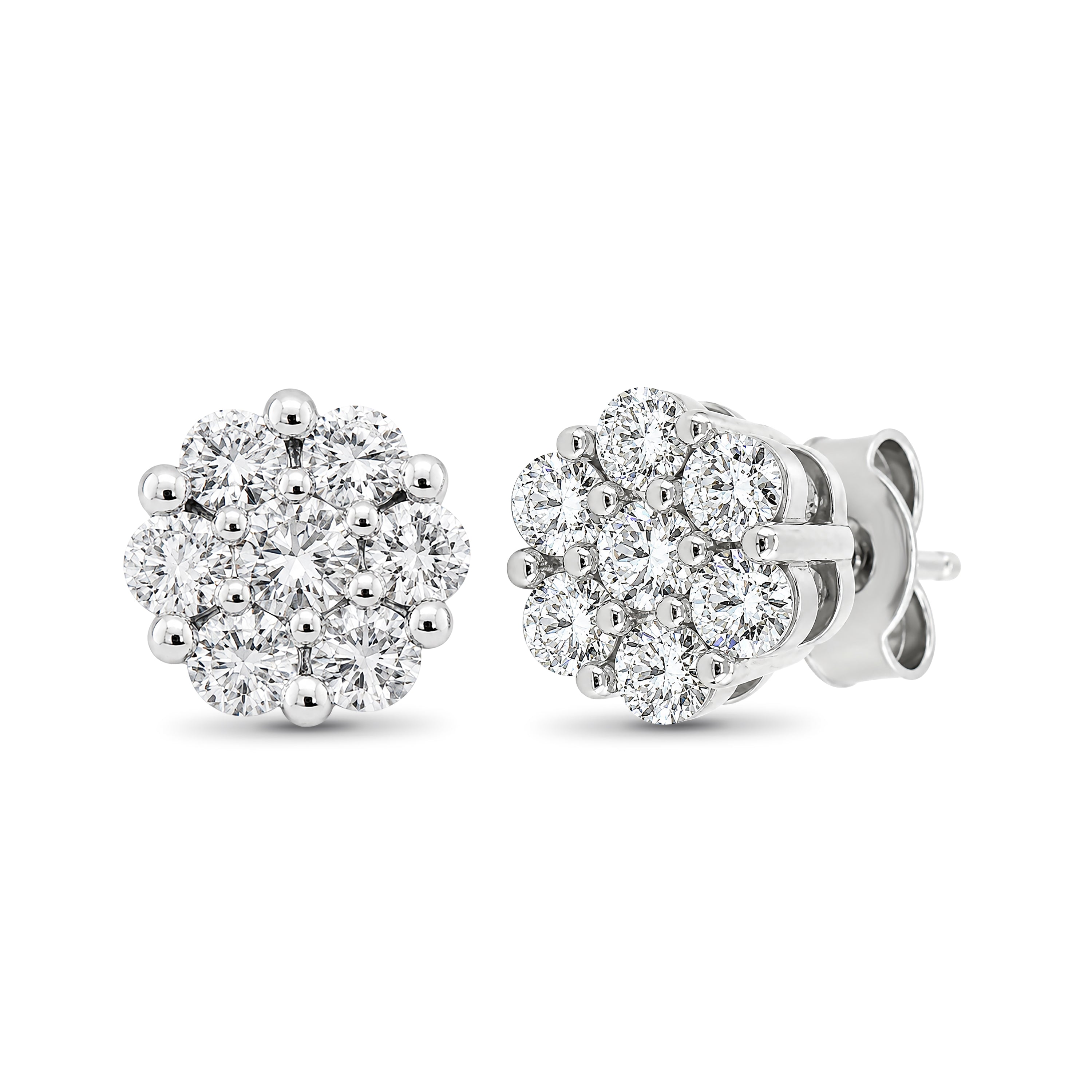 Venturant Lab Grown Diamond (F/VS+) 1.00 carat Round cut Sterling Silver Stud Earrings - Sterling Silver | Gold over Silver