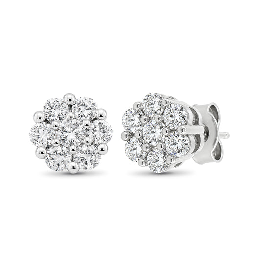Venturant Lab Grown Diamond (F/VS+) 1.00 carat Round cut Sterling Silver Stud Earrings - Sterling Silver | Gold over Silver