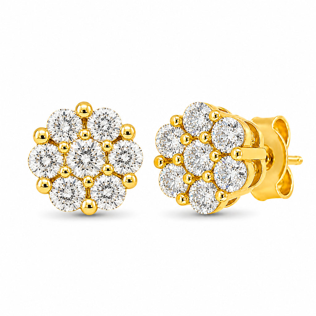 Venturant Lab Grown Diamond (F/VS+) 1.00 carat Round cut Sterling Silver Stud Earrings - Sterling Silver | Gold over Silver