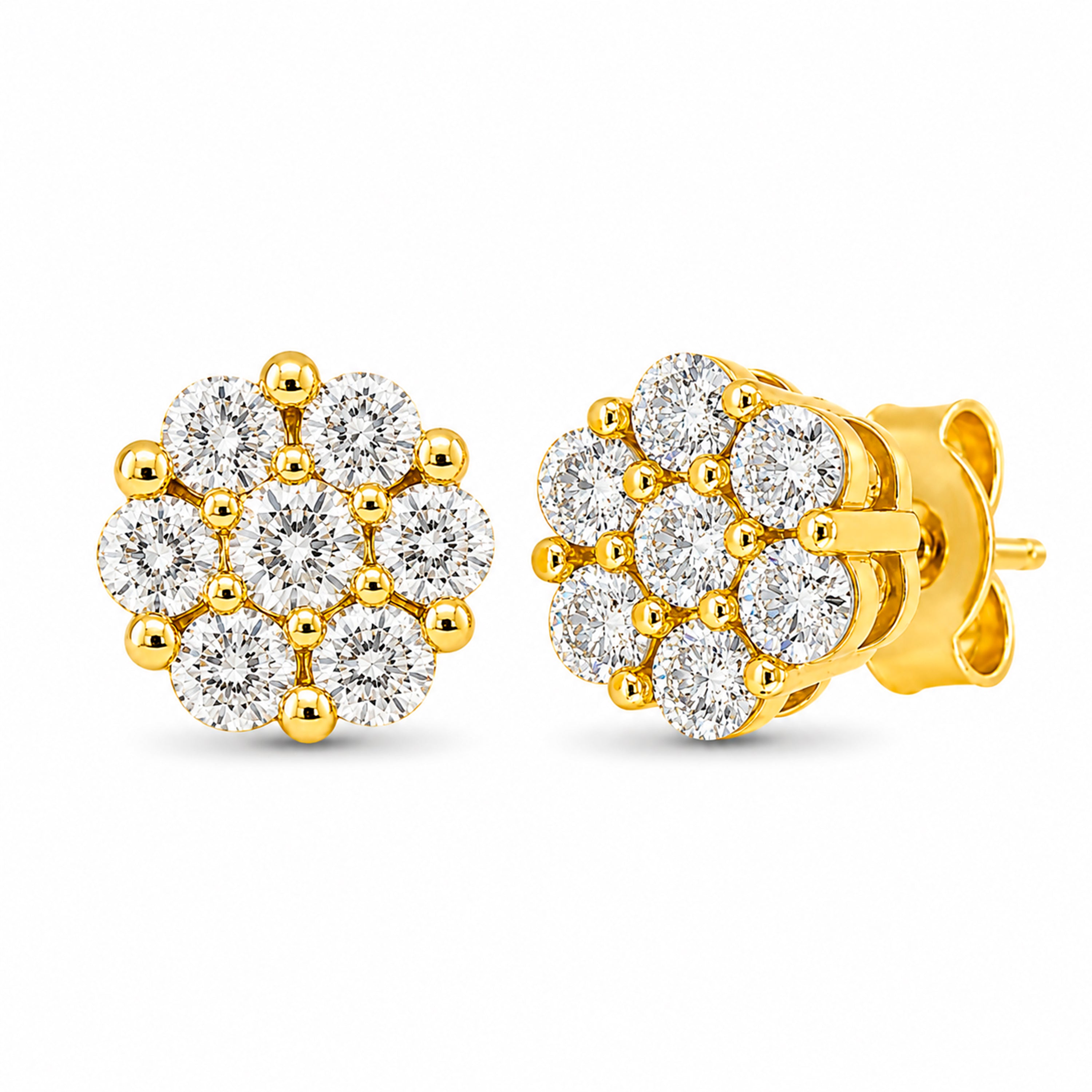 Venturant Lab Grown Diamond (F/VS+) 1.00 carat Round cut Sterling Silver Stud Earrings - Sterling Silver | Gold over Silver