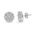 Venturant Lab Grown Diamond (F/VS+) 3.00 carat Round cut Sterling Silver Cluster Earrings - Sterling Silver | Gold over Silver