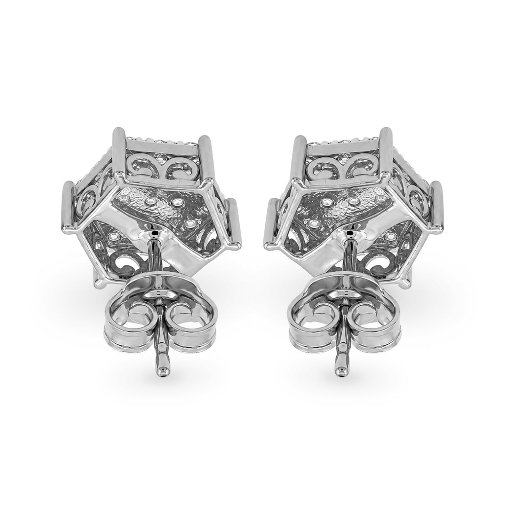 Venturant Lab Grown Diamond (F/VS+) 1.00 carat Round cut Sterling Silver Stud Earrings - Sterling Silver | Gold over Silver