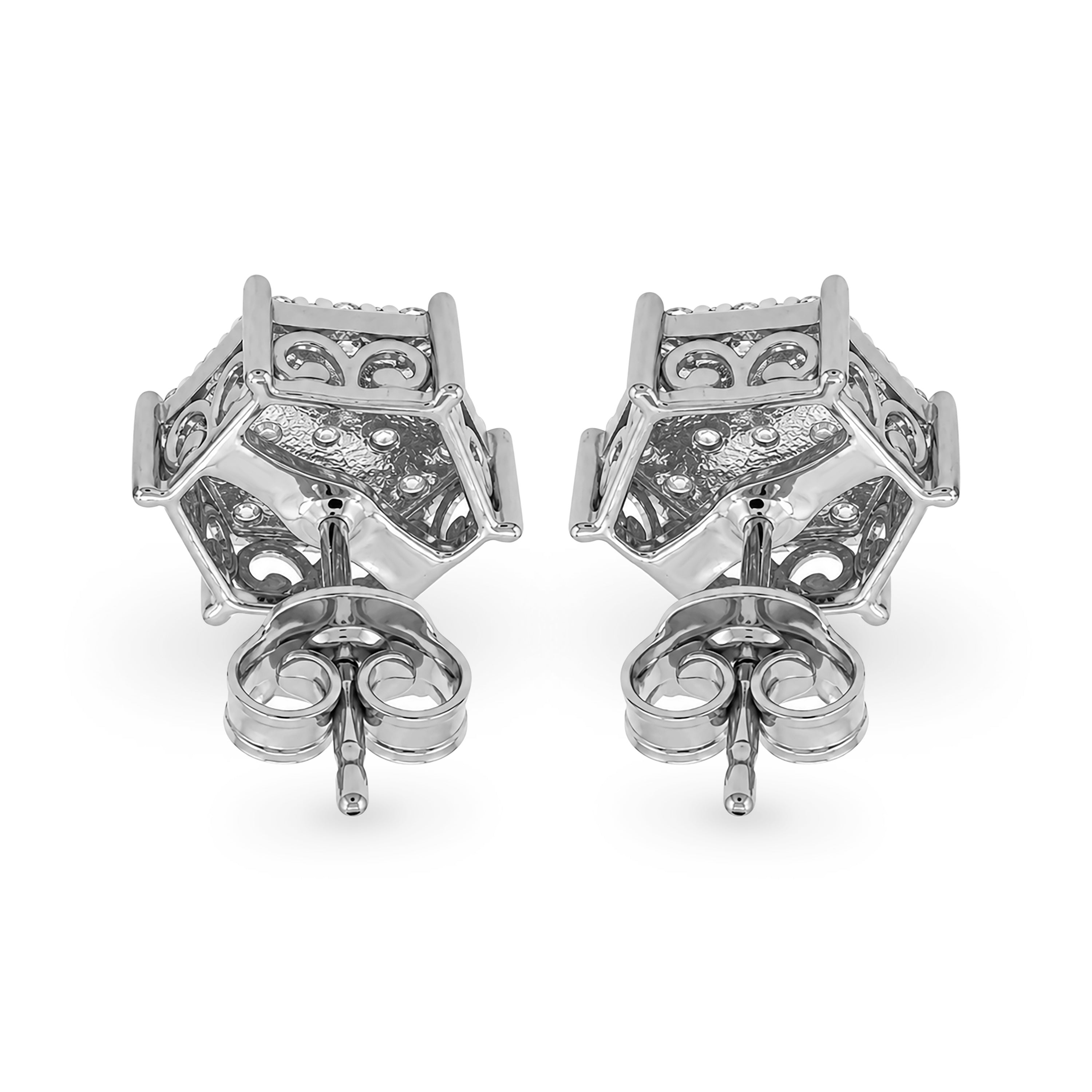 Venturant Lab Grown Diamond (F/VS+) 1.00 carat Round cut Sterling Silver Stud Earrings - Sterling Silver | Gold over Silver