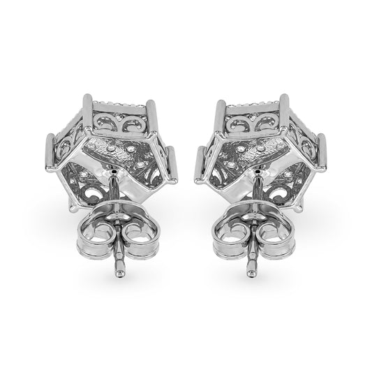Venturant Lab Grown Diamond (F/VS+) 1.00 carat Round cut Sterling Silver Stud Earrings - Sterling Silver | Gold over Silver
