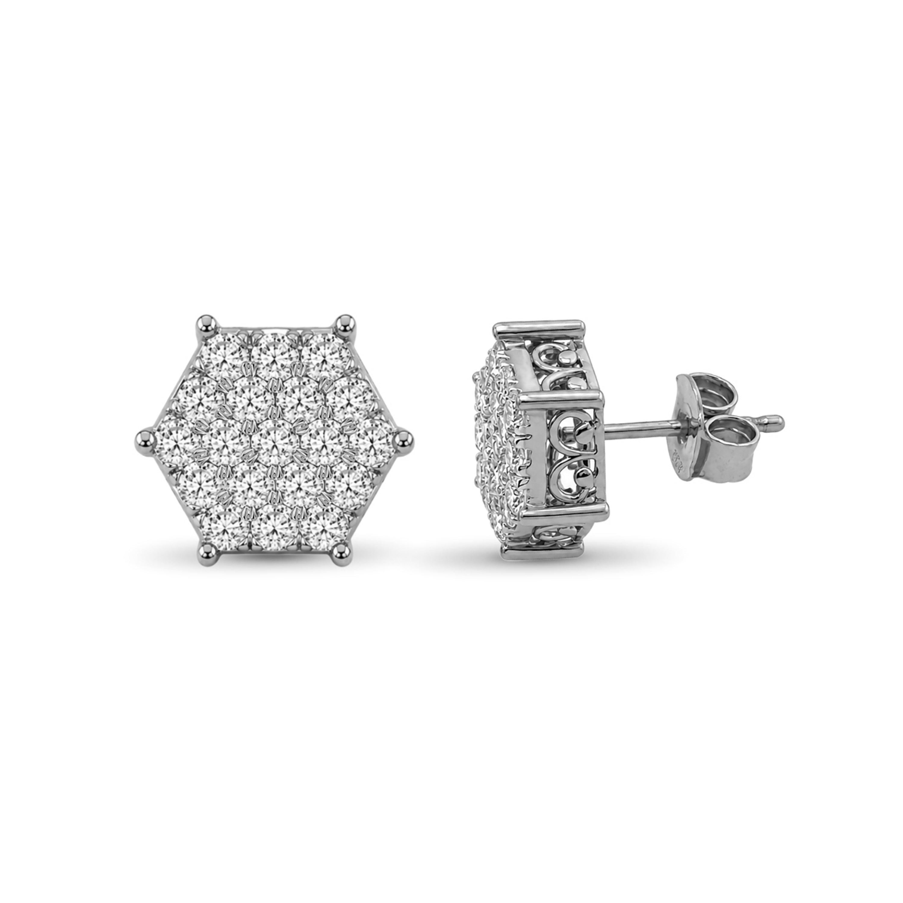 Venturant Lab Grown Diamond (F/VS+) 1.00 carat Round cut Sterling Silver Stud Earrings - Sterling Silver | Gold over Silver