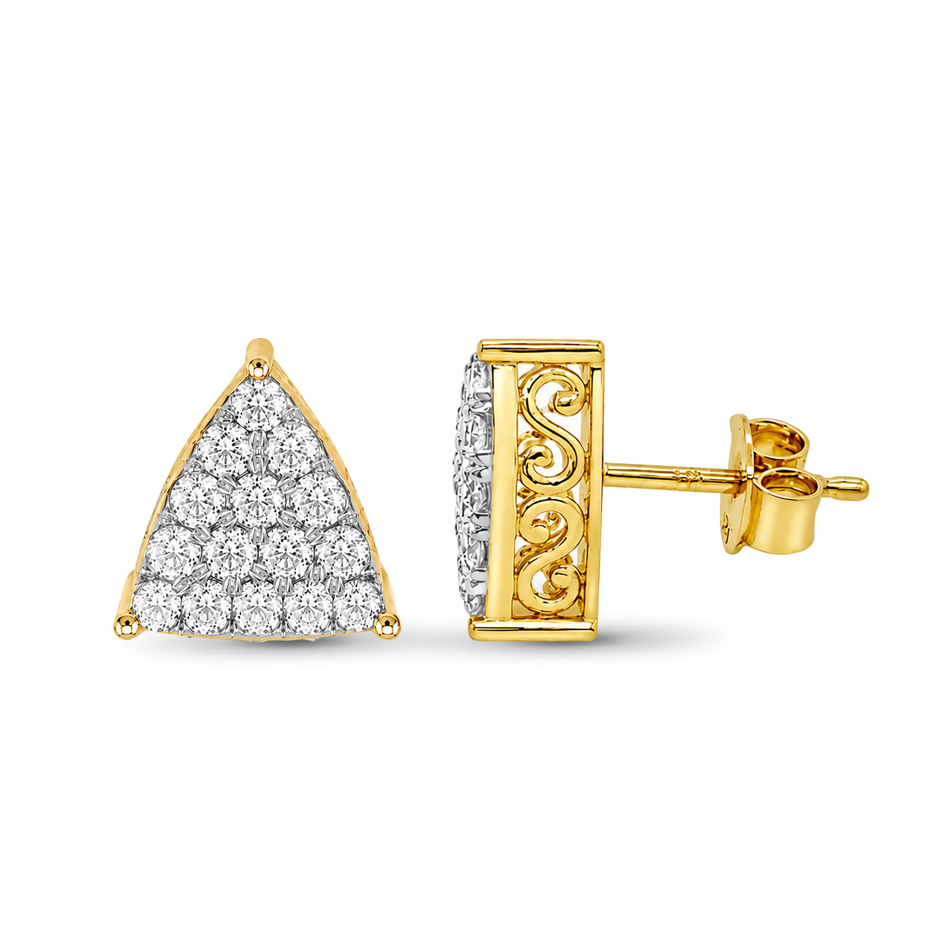 Venturant Lab Grown Diamond (F/VS+) 1.00 carat Round cut Sterling Silver Stud Earrings - Sterling Silver | Gold over Silver