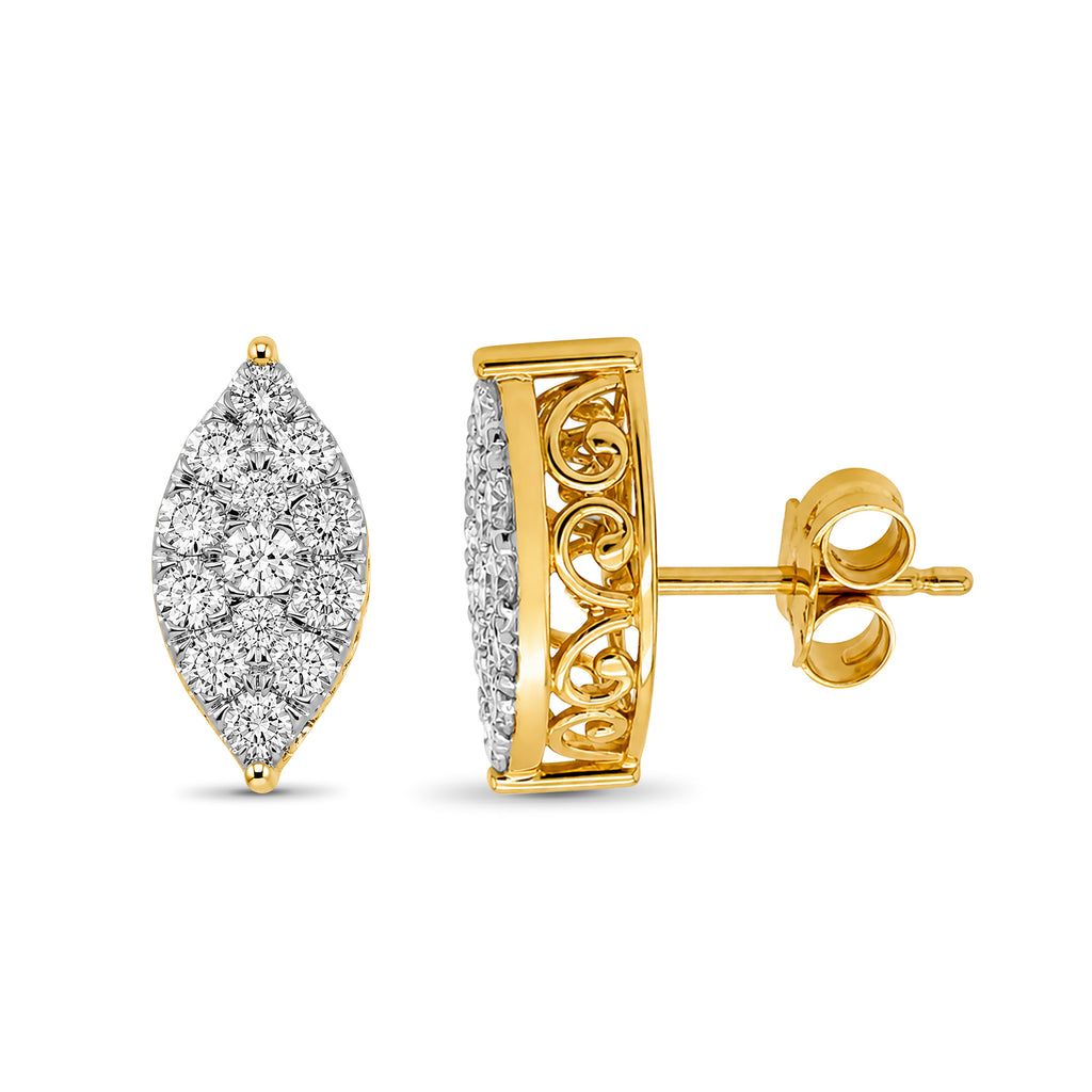 Venturant Lab Grown Diamond (F/VS+) 1.00 carat Round cut Sterling Silver Stud Earrings - Sterling Silver | Gold over Silver