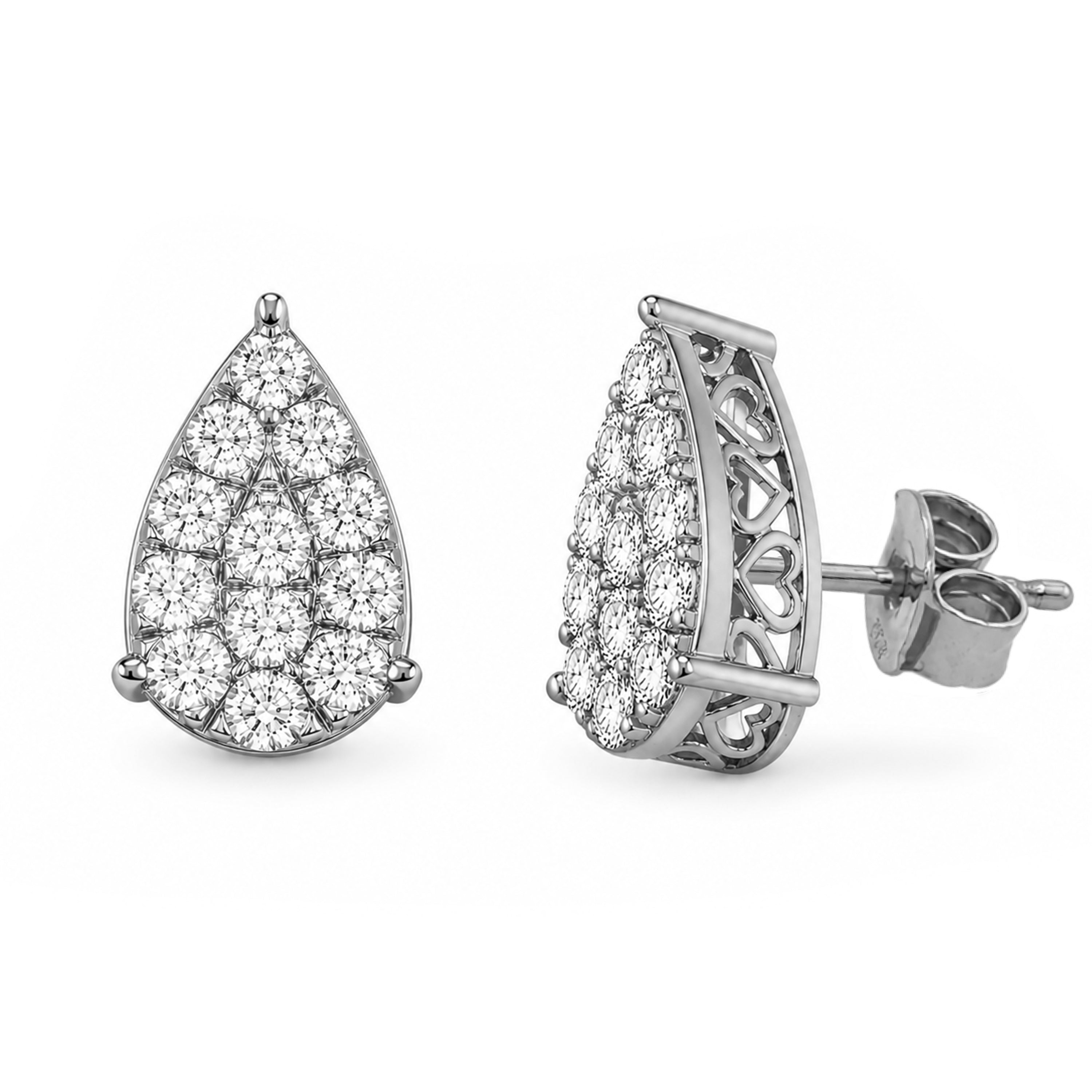 Venturant Lab Grown Diamond (F/VS+) 1.00 carat Round cut Sterling Silver Stud Earrings - Sterling Silver | Gold over Silver