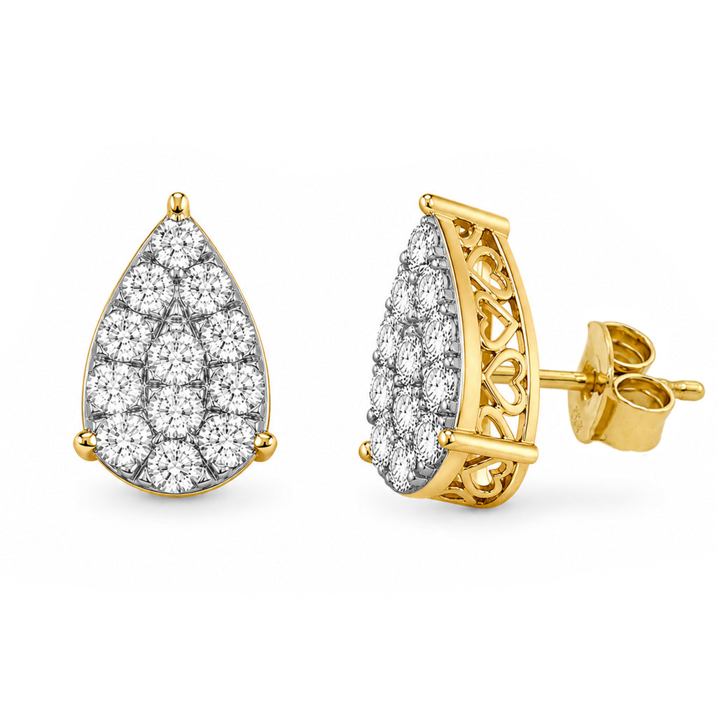 Venturant Lab Grown Diamond (F/VS+) 1.00 carat Round cut Sterling Silver Stud Earrings - Sterling Silver | Gold over Silver