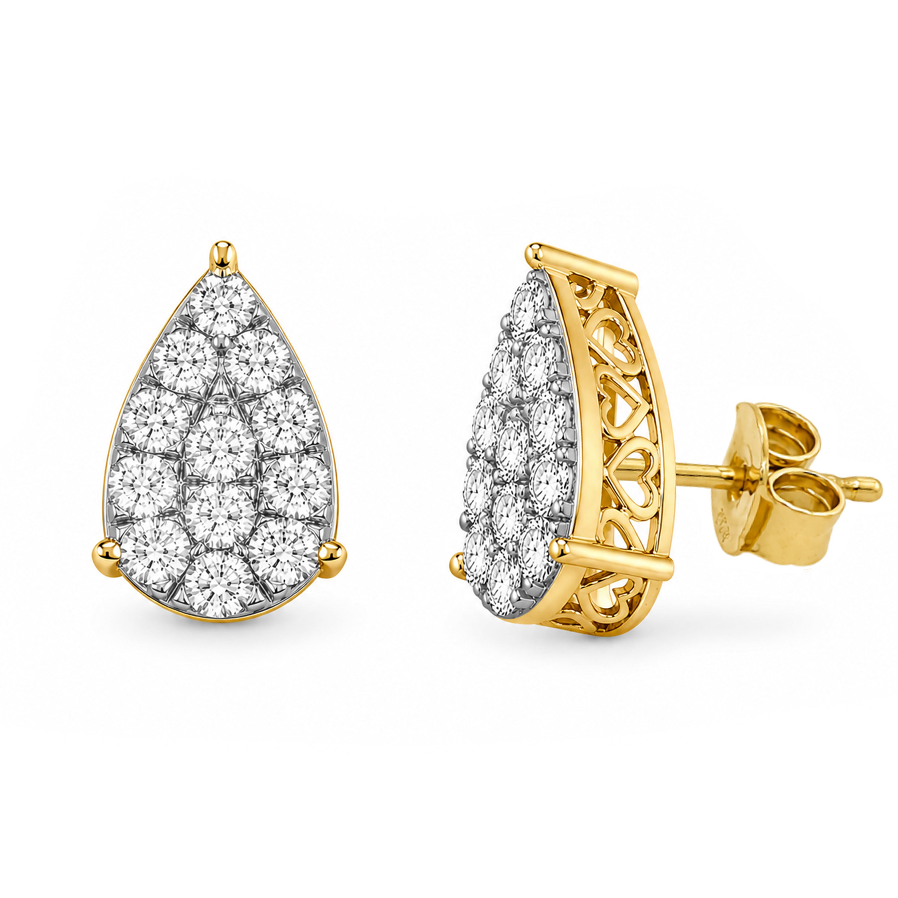 Venturant Lab Grown Diamond (F/VS+) 1.00 carat Round cut Sterling Silver Stud Earrings - Sterling Silver | Gold over Silver