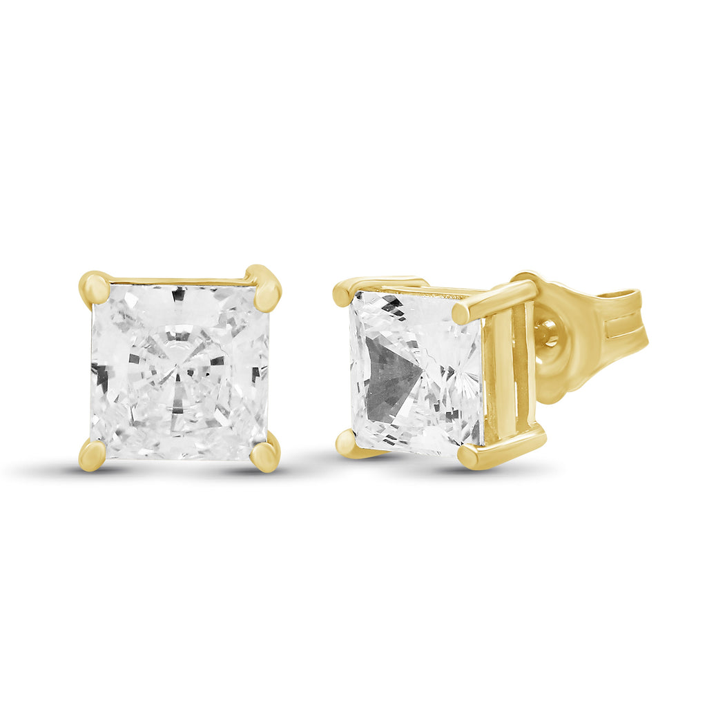 Venturant 1.00 - 2.00 Carat T.W. Princess-cut Lab Grown Diamond (F/VS+) Stud Earrings with Double Notch Post & Pushback