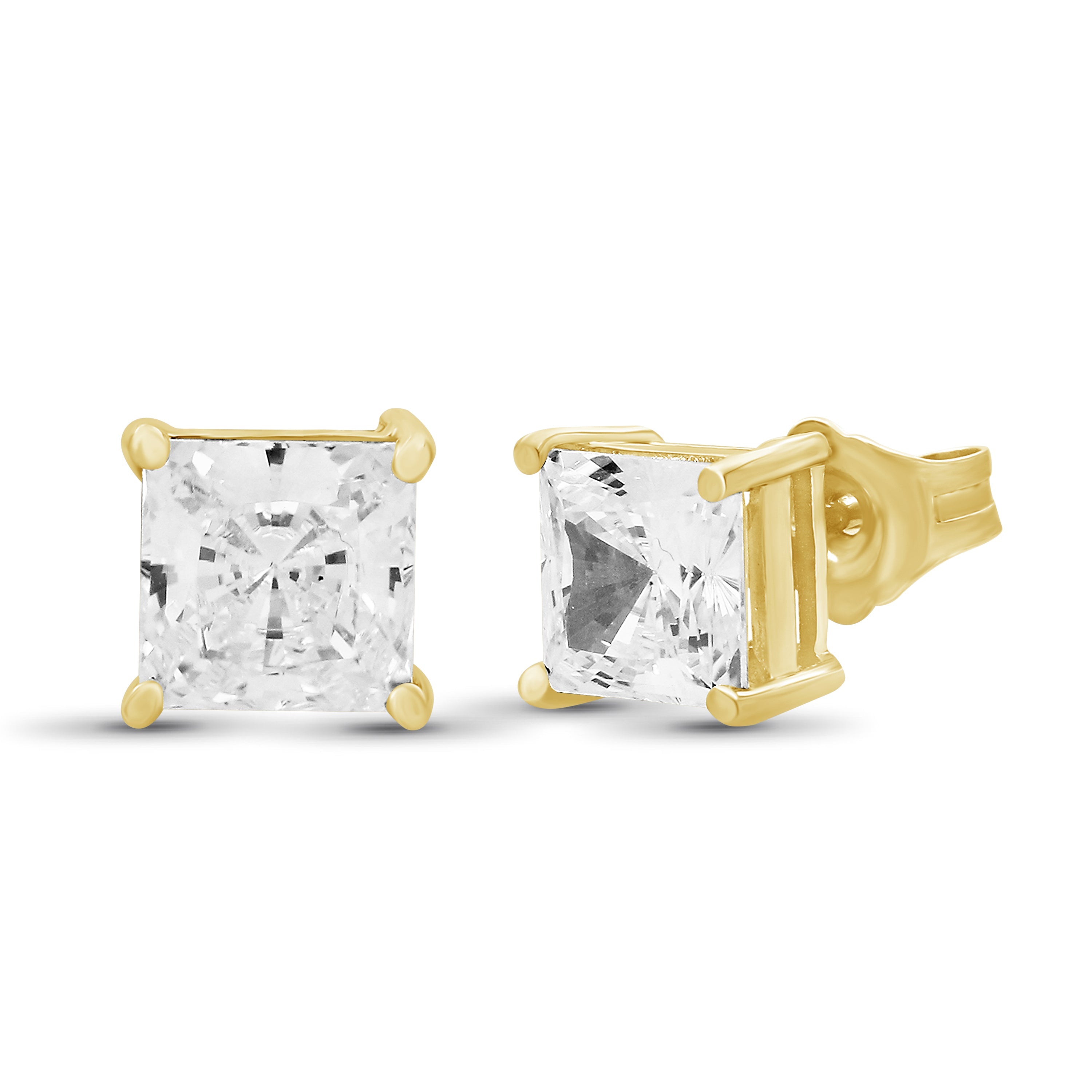 Venturant 1.00 - 2.00 Carat T.W. Princess-cut Lab Grown Diamond (F/VS+) Stud Earrings with Double Notch Post & Pushback