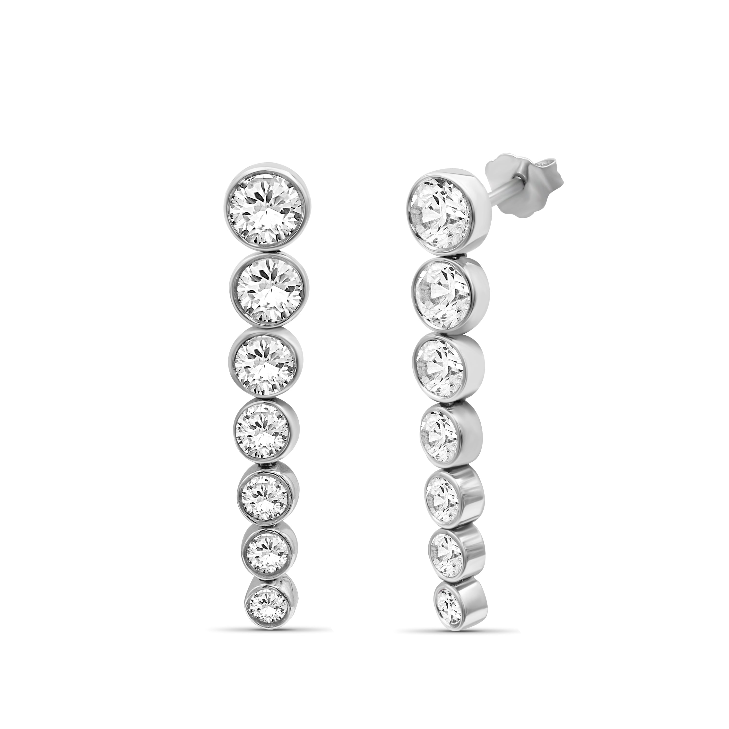 Venturant 2.00 Carat T.W. Round-cut Lab Grown Diamond (F/VS+) 14K Gold Drop Earrings with Double Notch Post & Pushback