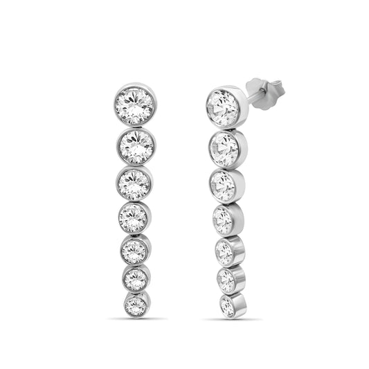Venturant 2.00 Carat T.W. Round-cut Lab Grown Diamond (F/VS+) 14K Gold Drop Earrings with Double Notch Post & Pushback