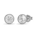 Venturant 0.50-3.00 Carat T.W. Round-cut Lab Grown Diamond (F/VS+) 14K Gold Bezel set Stud Earrings with Double Notch Post & Pushback