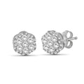 Venturant 0.50 - 2.00 Carat T.W. Round-cut Lab Grown Diamond (F/VS+) 14K Gold Cluster Earrings with Double Notch Post & Pushback
