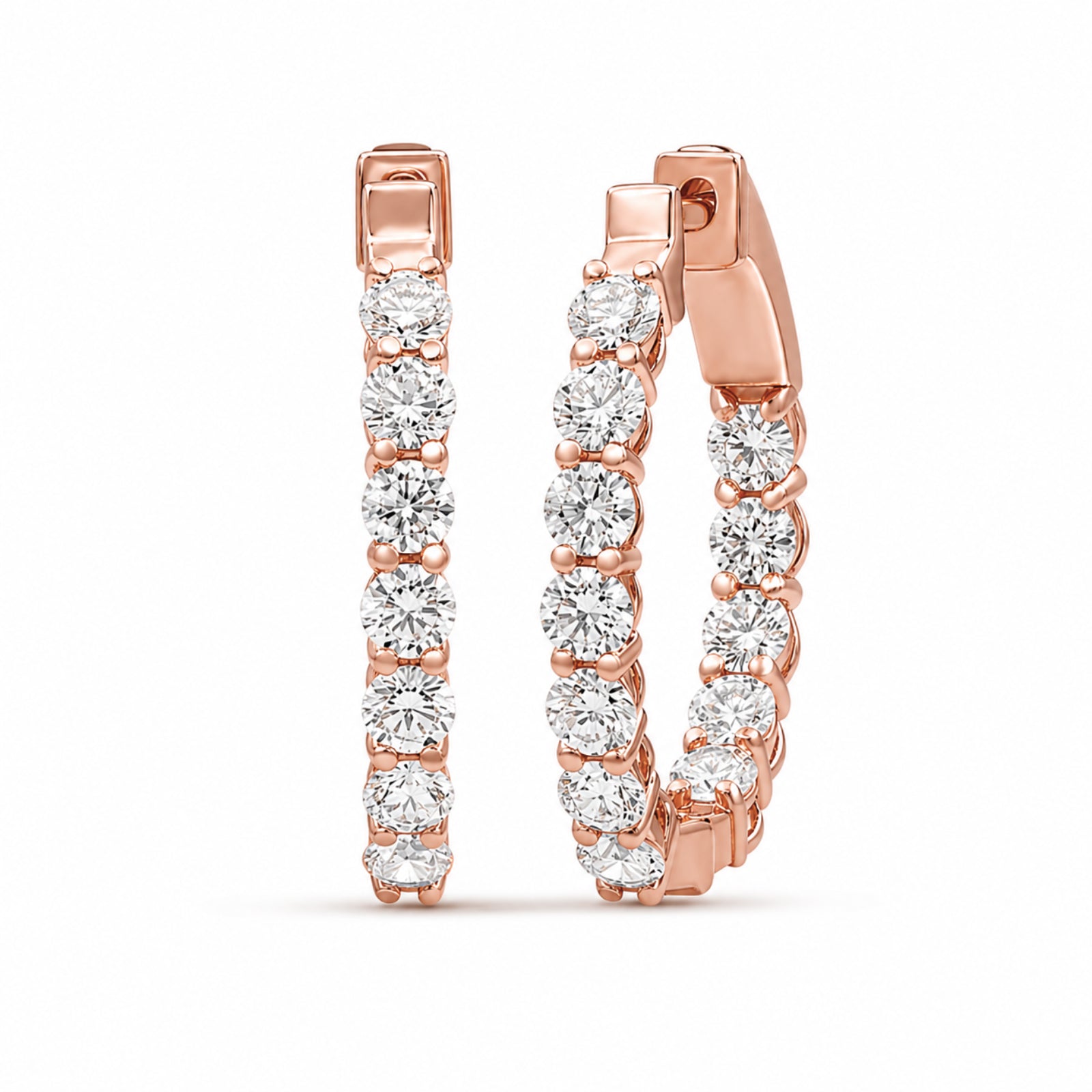 Venturant 1.00 - 3.00 Carat T.W. Round-cut Lab Grown Diamond (F/VS+) 14K Gold Hoop Earrings