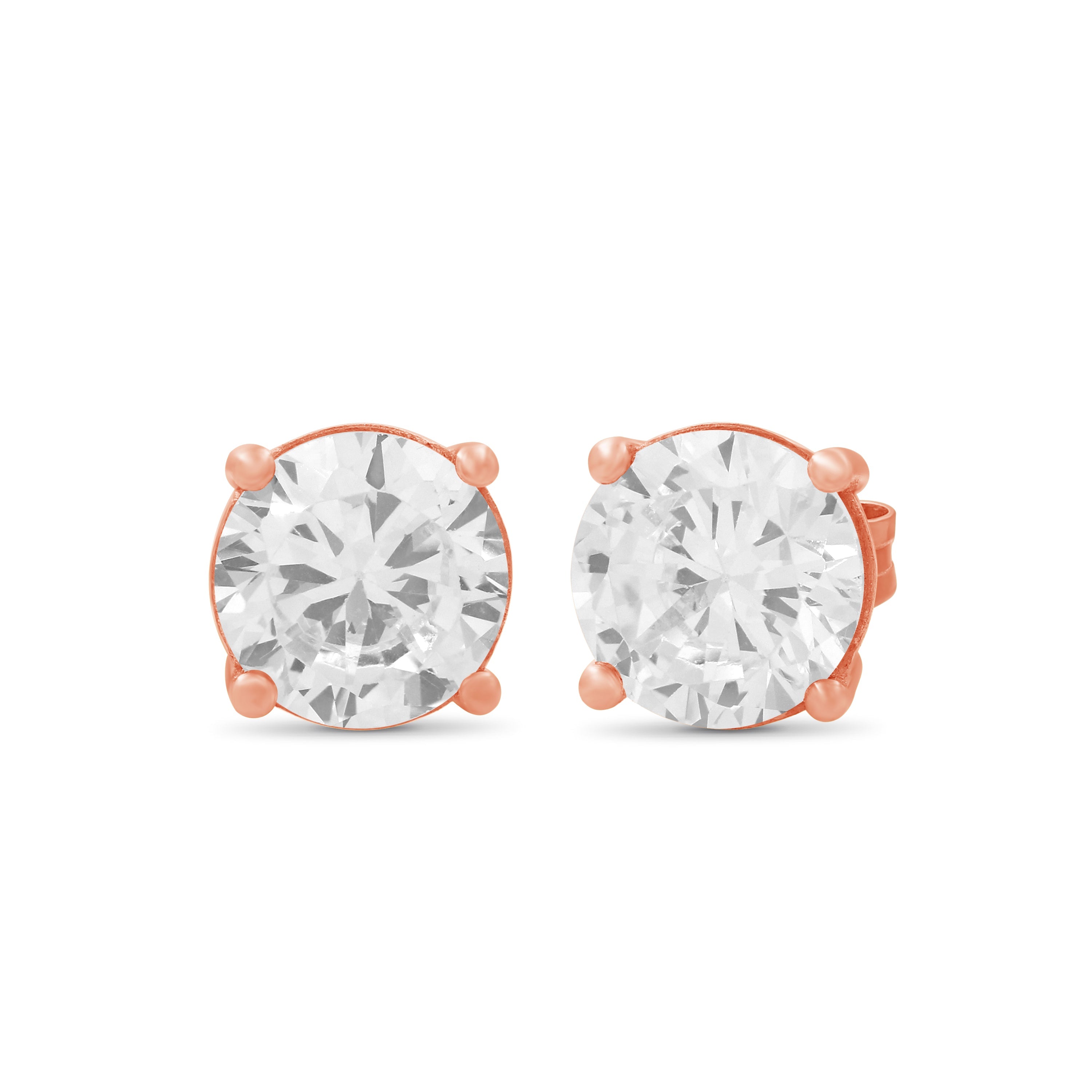 Venturant 7.00 - 12.00 Carat T.W. Round-cut Lab Grown Diamond (F/VS+) Stud Earrings with Double Notch Post & Screwback