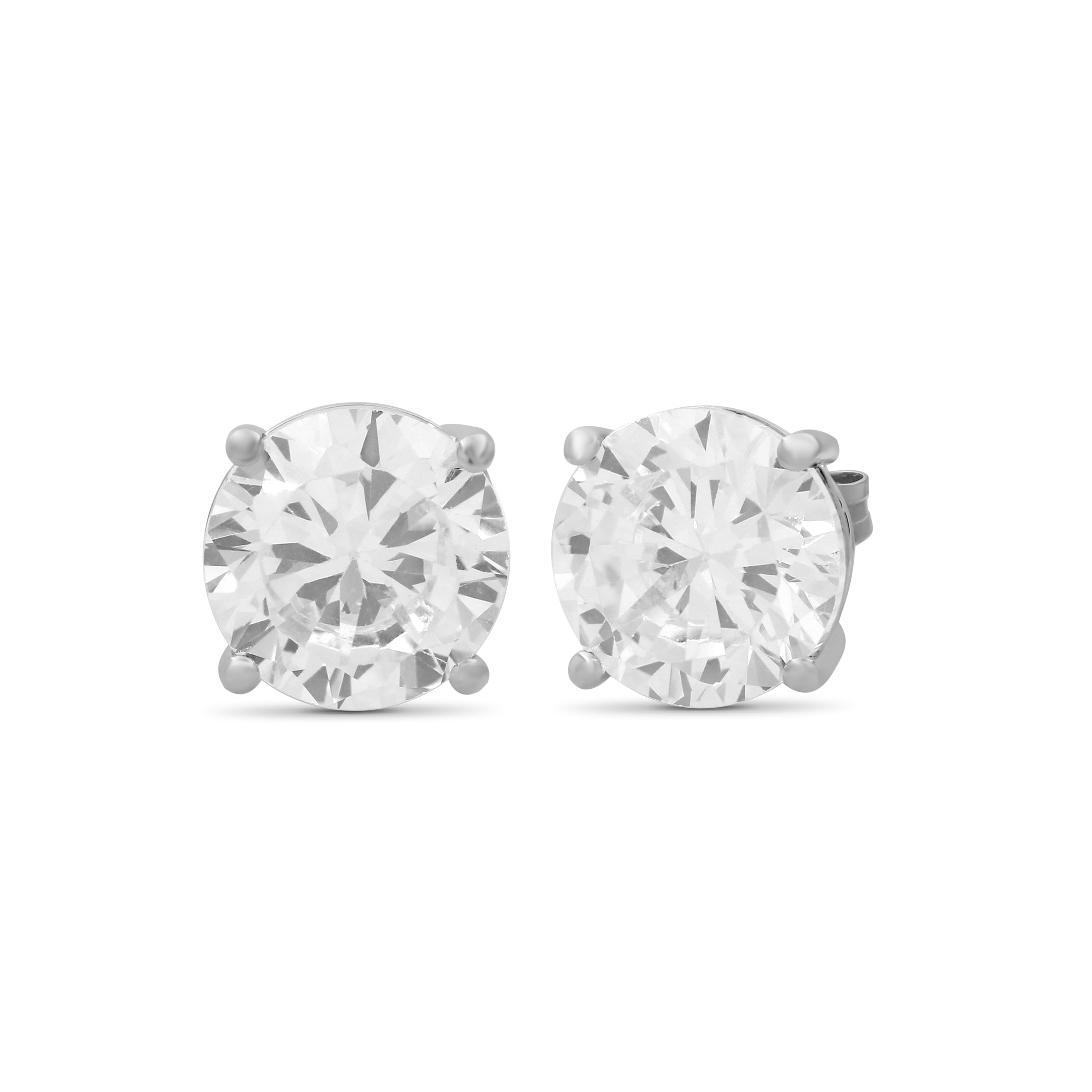 Venturant 7.00 - 12.00 Carat T.W. Round-cut Lab Grown Diamond (F/VS+) Stud Earrings with Double Notch Post & Screwback